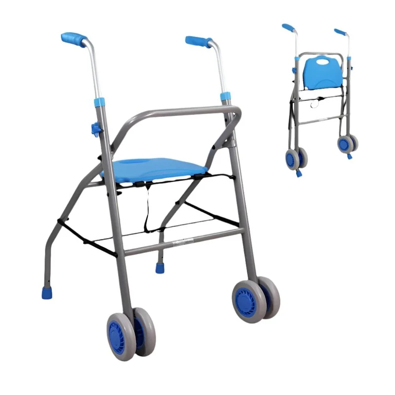 Déambulateur | Pliable | Aluminium et acier | Siège | 2 roues | Léger | Deluxe | Future | Mobiclinic