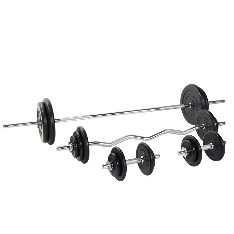 Hantelset Gummi 108 kg Schwarz