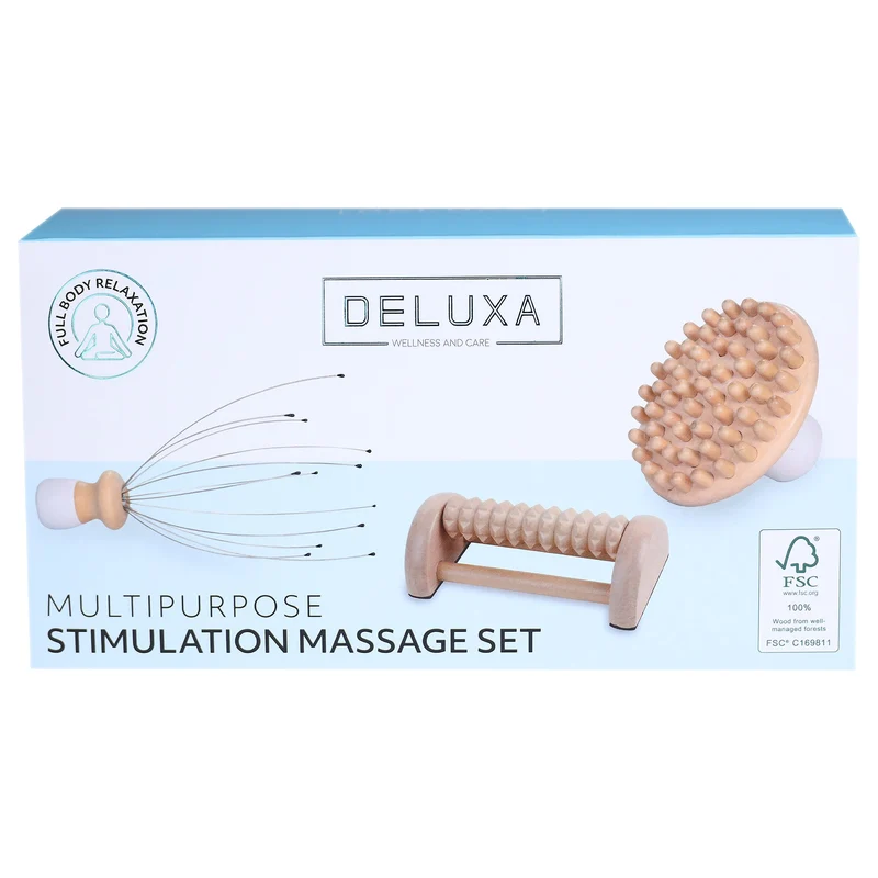 Set de 3 pièces de massage en bois