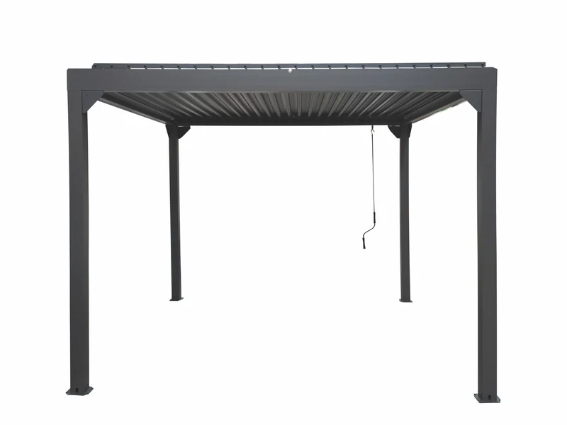Metalcraft Pergola with lattice roof, 3x4m, hand operated, anthracite