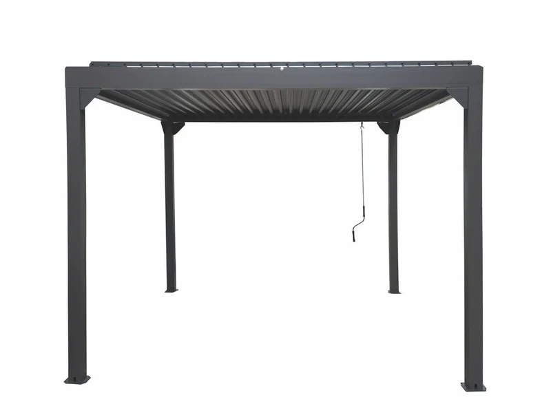 Metalcraft Pergola with lattice roof, 3x3m, hand operated, anthracite