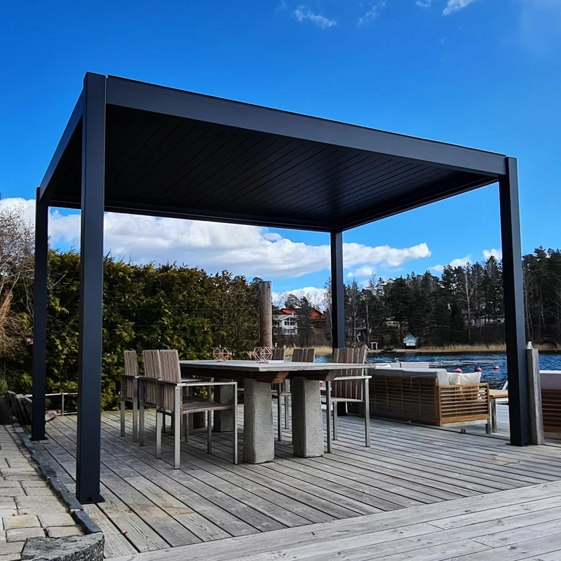 Metalcraft Pergola with lattice roof, 3x4m, motorized, LED-lights, anthracite