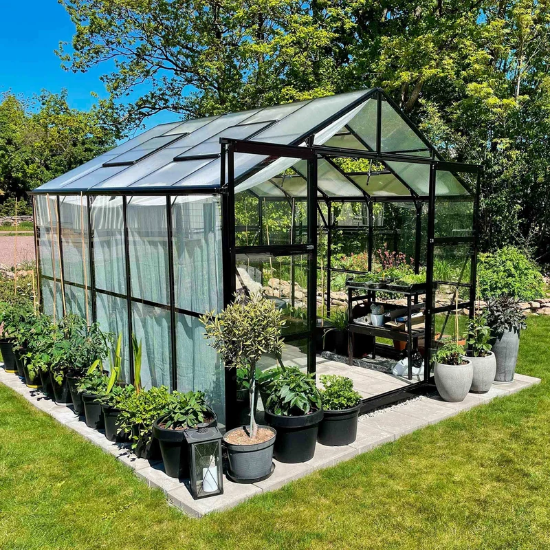 Metalcraft Greenhouse, 8,22m², 4mm safety glass, black