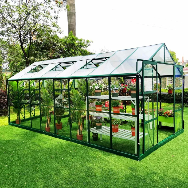 Metalcraft Greenhouse, 14,4 m², 4mm safety glass, green