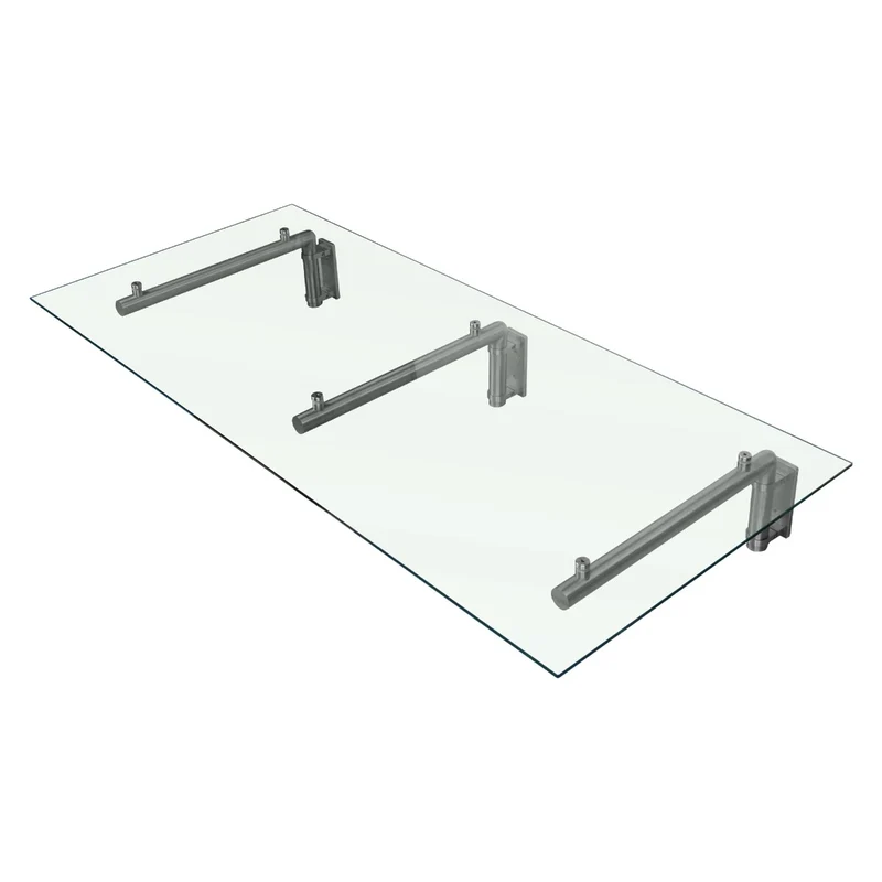 Canopé Auvent en Verre avec Supports - 180 cm x 80 cm