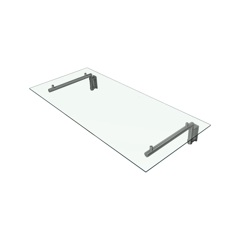 Canopé Auvent en Verre avec Supports - 120 cm x 80 cm