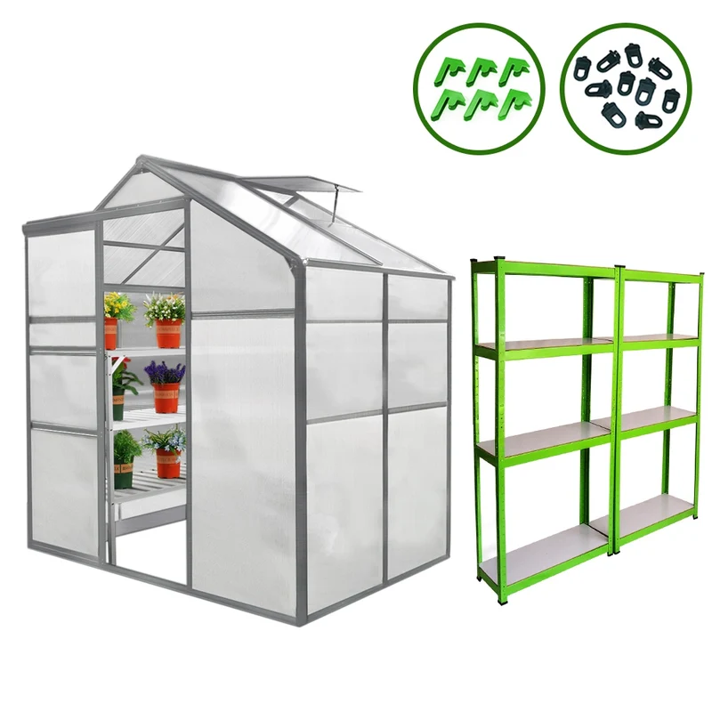 Serre de Jardin 1,8 m x 1,2 m & 2 Étagères Imperméable