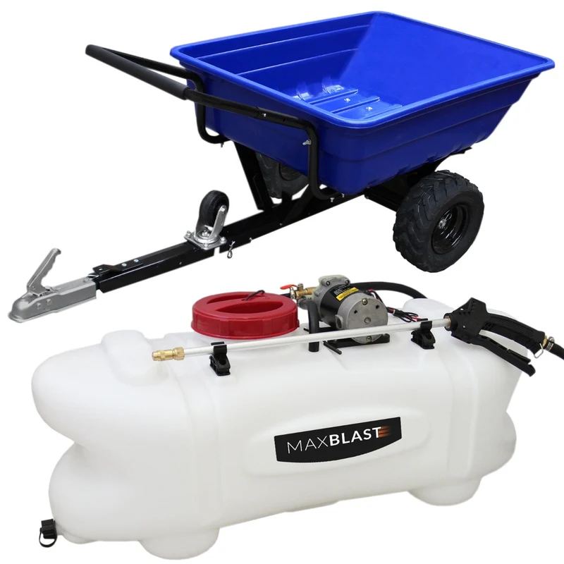 MAXBLAST Lot de Remorque à Pneus Pneumatiques & Pulvérisateur de 60 L