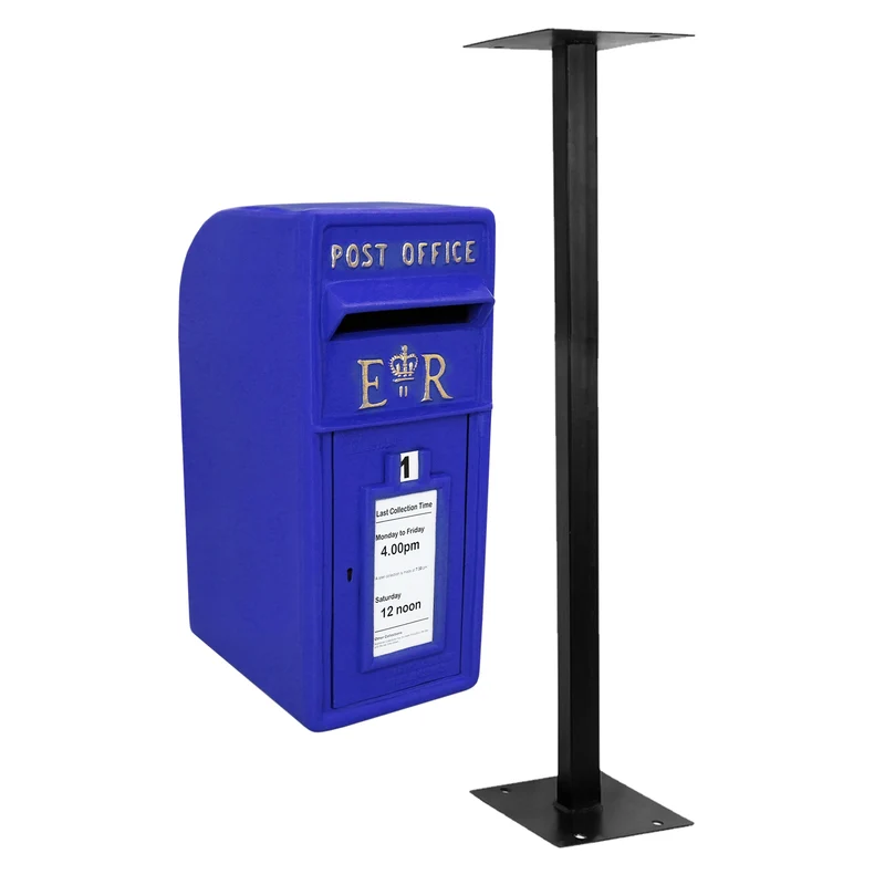 Boîte aux Lettres & Support - Bleu