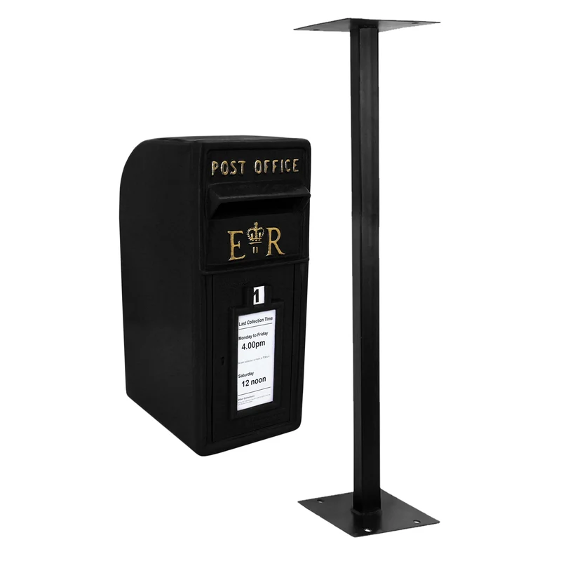 Boîte aux Lettres & Support - Noir