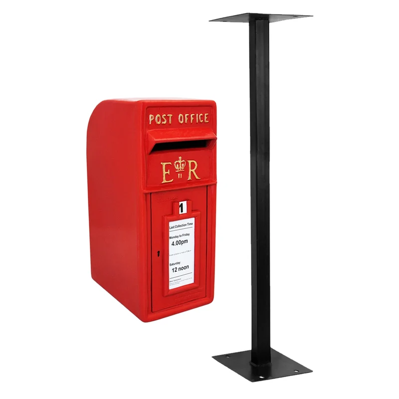 Boîte aux Lettres & Support - Rouge