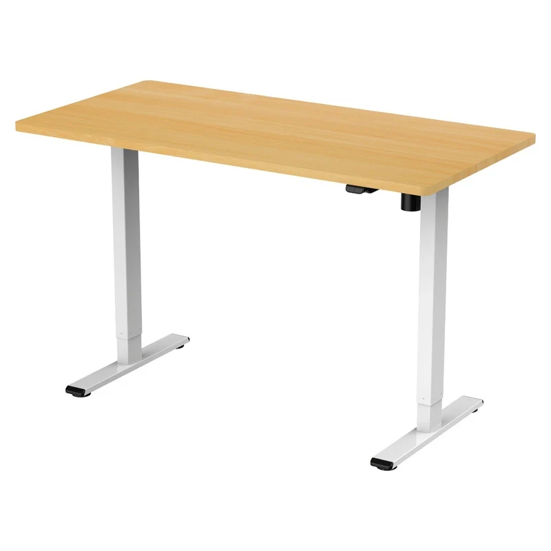 Lykke Electric Standing Desk M100, white/oak, 120 x 60 cm