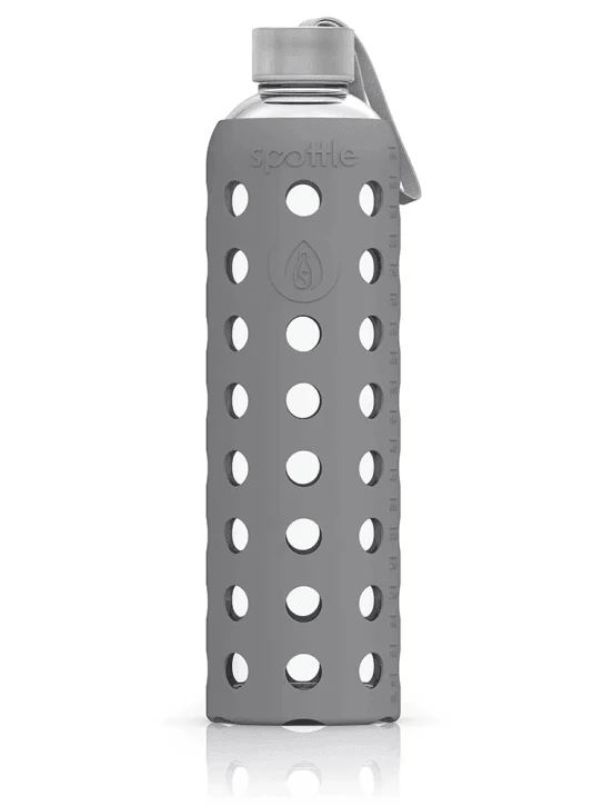 SPOTTLE Glasflasche mit Silikonhülle 1 L